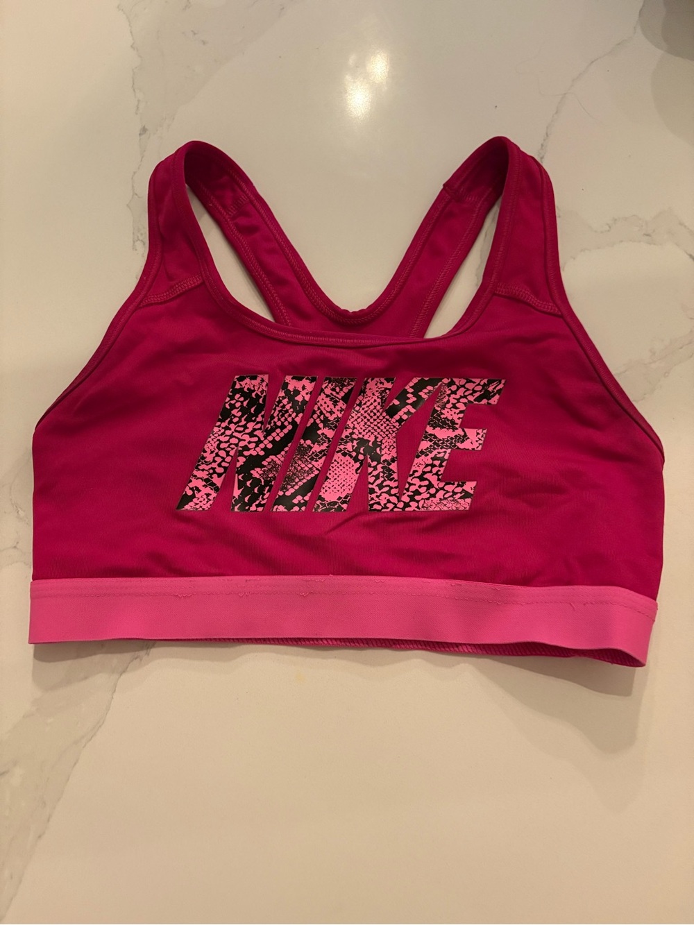 Nike Hot Pink & Light Pink Logo Racerback Sports Bra